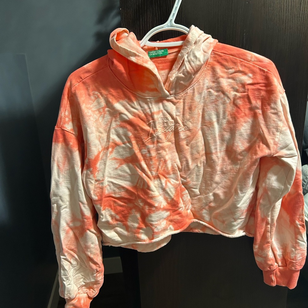 United Colors of Benetton Peach Crop Hoodie size 13-14 yrs